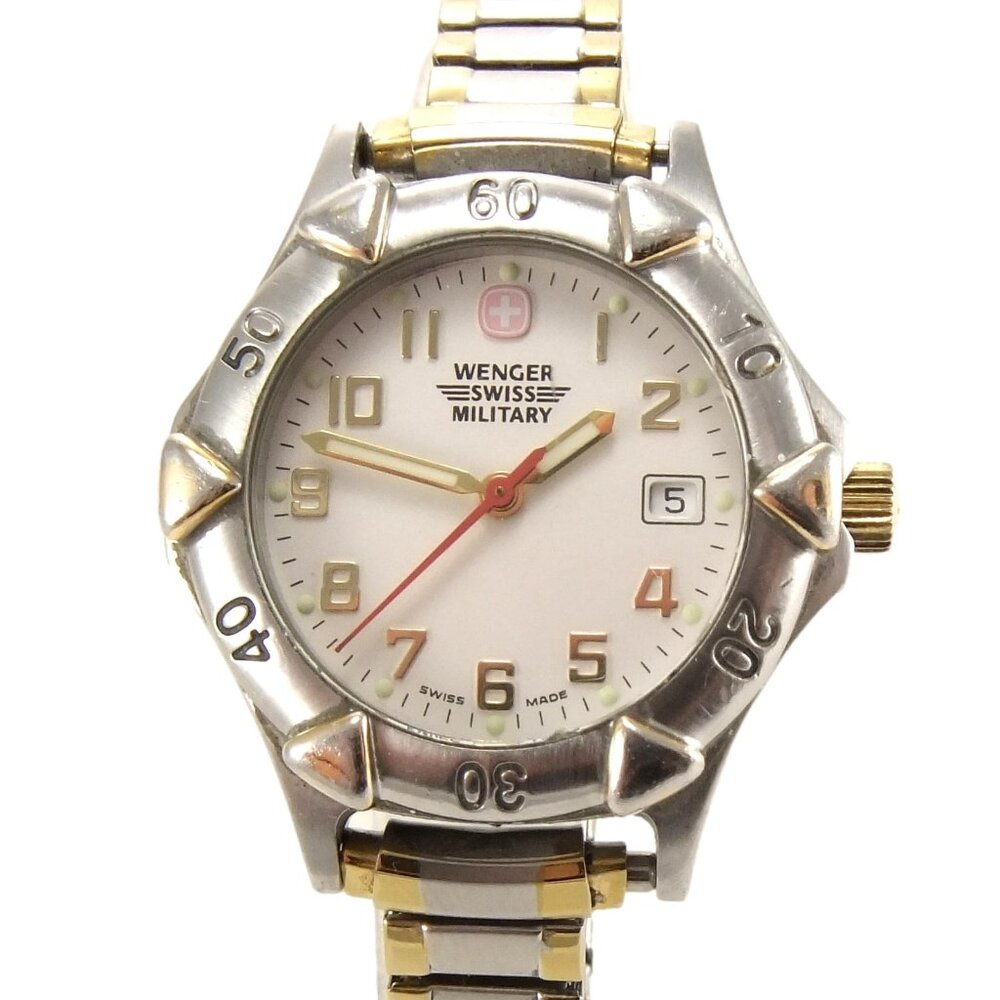 WENGER Ladies Silver and Gold Tone Watch Model 79052 Womens 5 3/4" Expansion ...